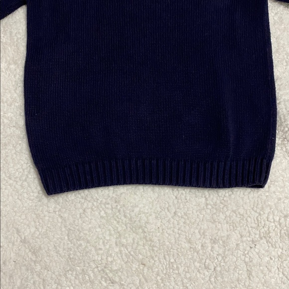 Janie and Jack boys size 6 navy sweater with train patch design w/ brown elbows - Picture 13 of 15